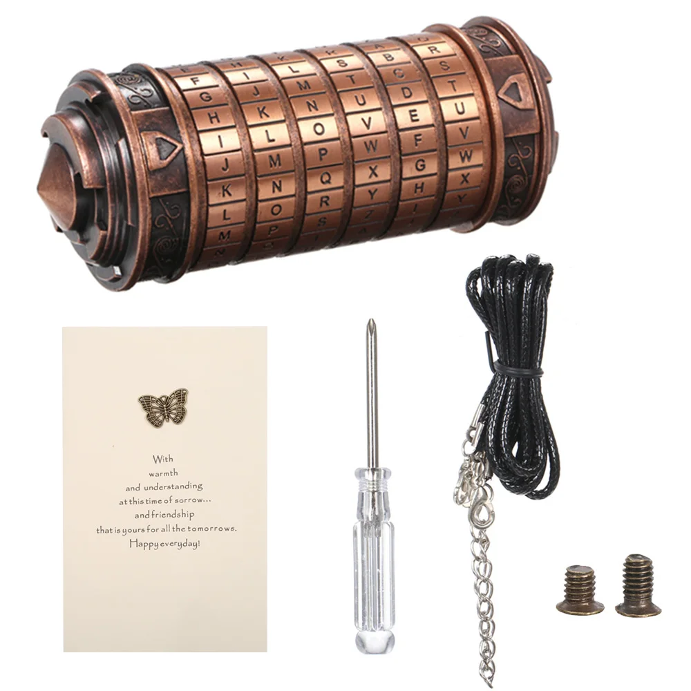 DaVinci кодовый замок игрушки металлические замки-криптекс Ретро Свадьба День Святого Валентина подарок письмо пароль цилиндр побега камерный реквизит