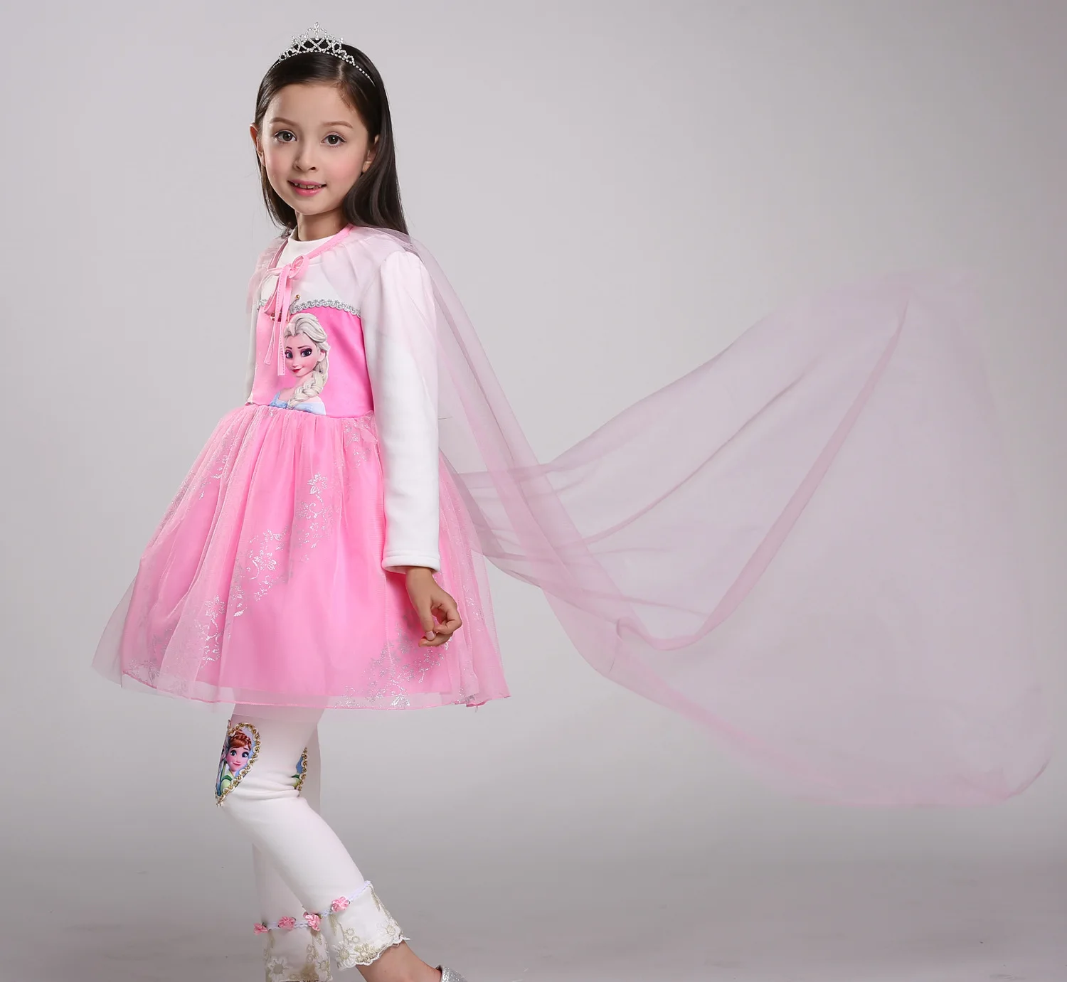 Лидер продаж, 2 Meisjes, платье Эльзы, вечерние платья, Vestidos 2, косплей, Kleding, Анна, Снежная королева, принт, Verjaardag Prinses Jurk Elza Kids Kostuum