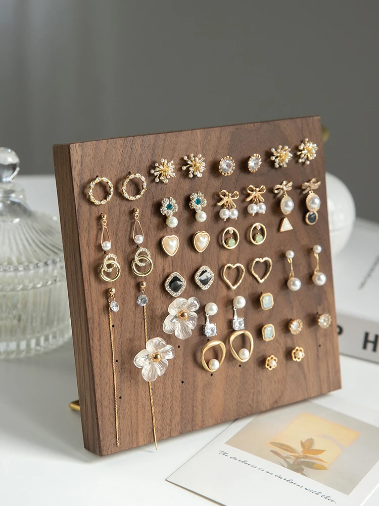 

Nature Solid Wood Earrings Rings Display Holder Earrings Display Tray Jewelry Display Blocks