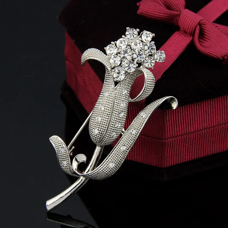 Яркие брошки серебристого цвета со стразами для женщин брошь на булавке