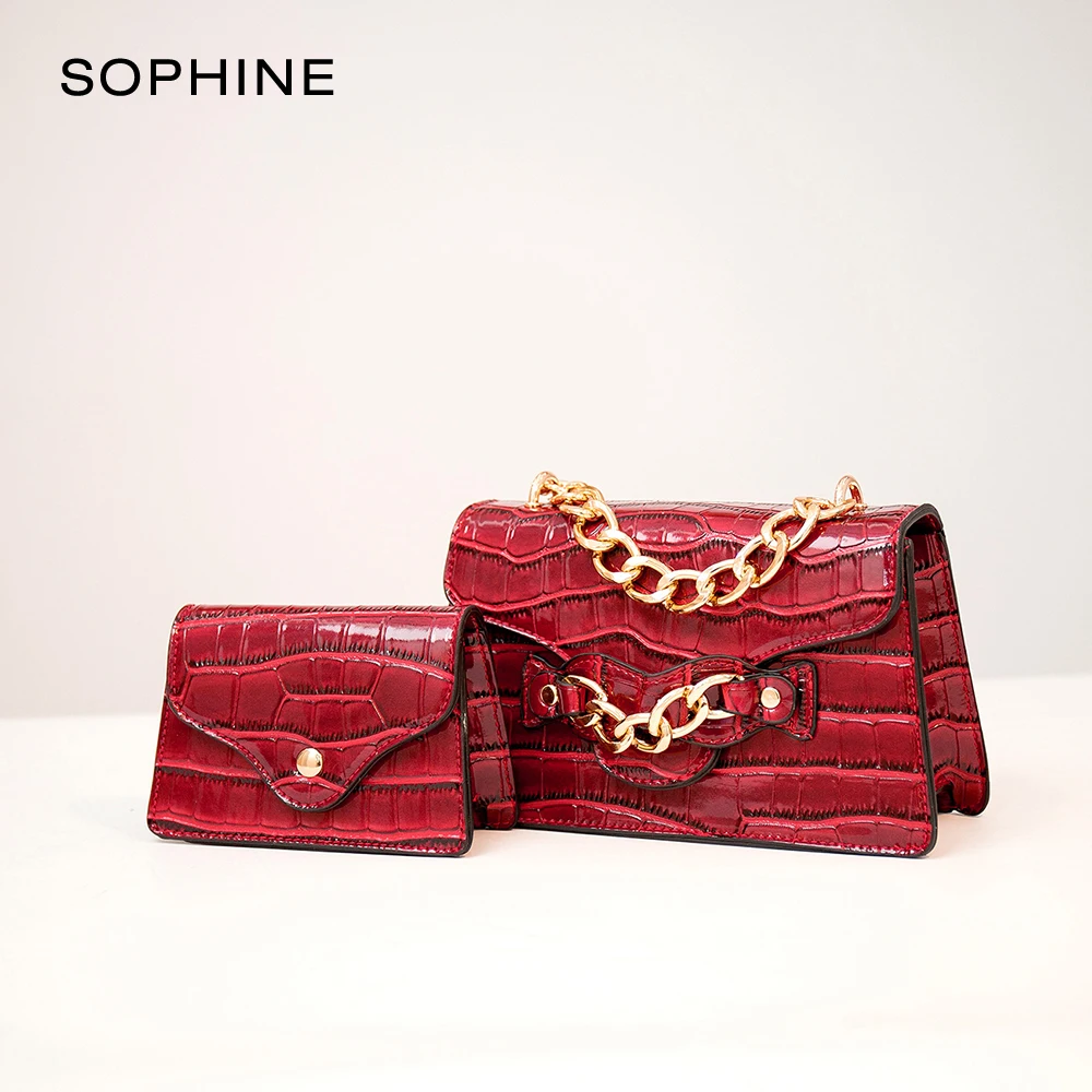

Vintage Alligator Style Women Handbag Satchels Crossbody Bag With Purse Set