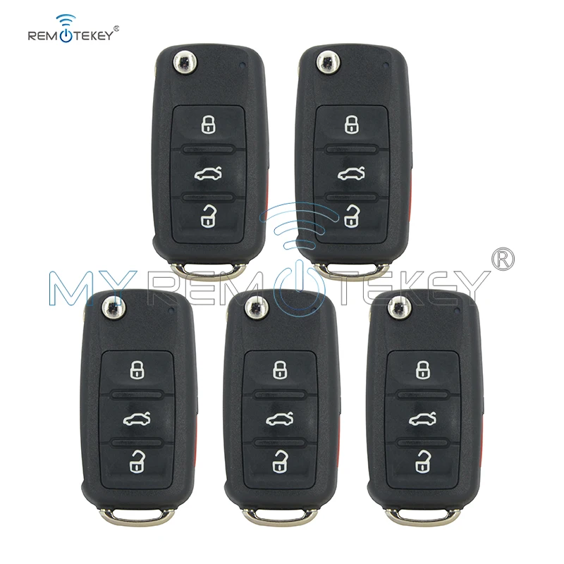 Remtekey 5 шт. 315 МГц 3 кнопочный Автомобильный Дистанционный ключ Nbg010180t для Vw Beetle Passat
