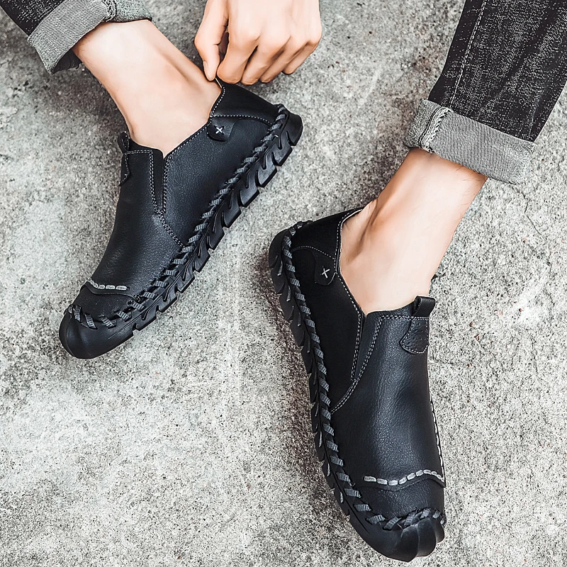 

Men Leather Shoes SEGGNICE Fashion Casual Breathable Men Flats Genuine Moccasins Loafers 2020 Men's Driving Shoes Big Size 38-46