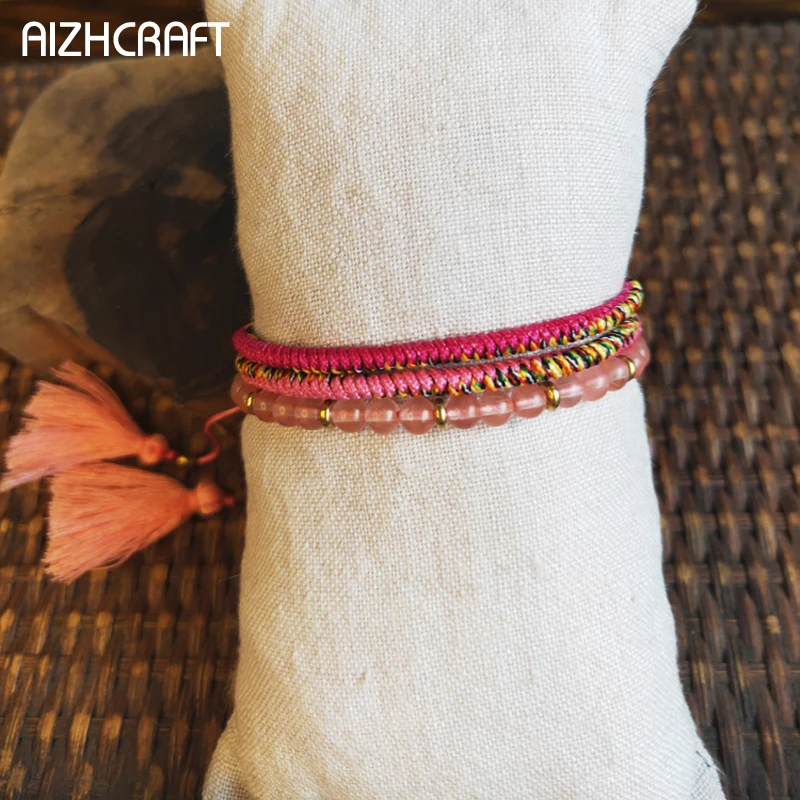 AIZHCRAFT 24 цвета буддийская любовь счастливый очаровательный Тибетский браслет и