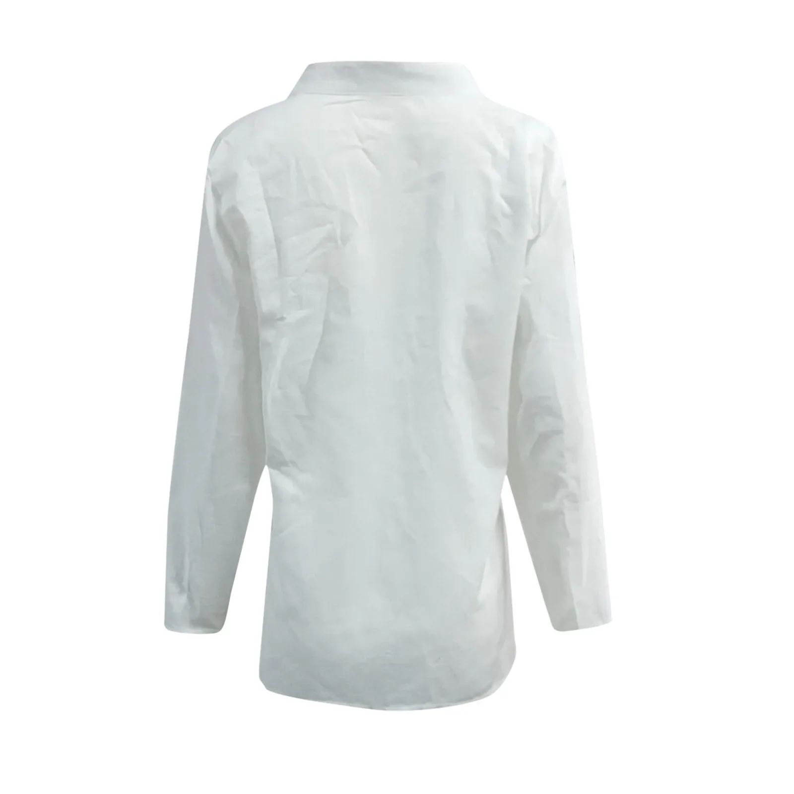 

2021 Stand Collar Blouses Women Tops Solid Color Buttons Long Sleeves White Shirts Plus Size Casual Shirt Blouse blusas de mujer