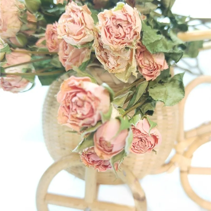 

Rose Pink Natural Dried Flowers Bouquet Lover Grass Real Fleurs For Gift Home Wedding Decoration Indoor Photography Props