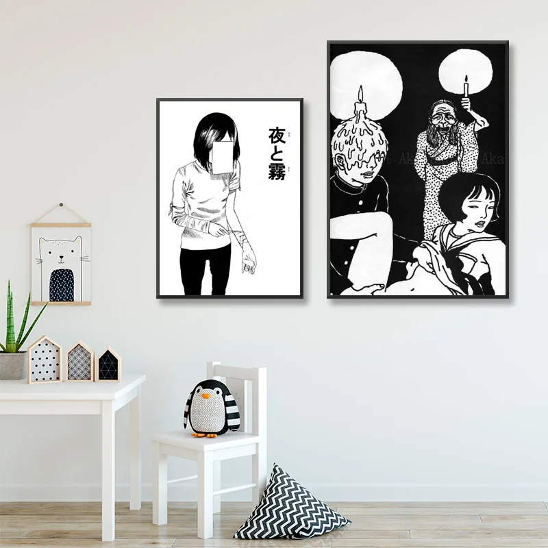 Toshio Saeki серия ужасов Shintaro Kago манга Акира Торияма ретро ВИНТАЖНЫЙ ПЛАКАТ холст