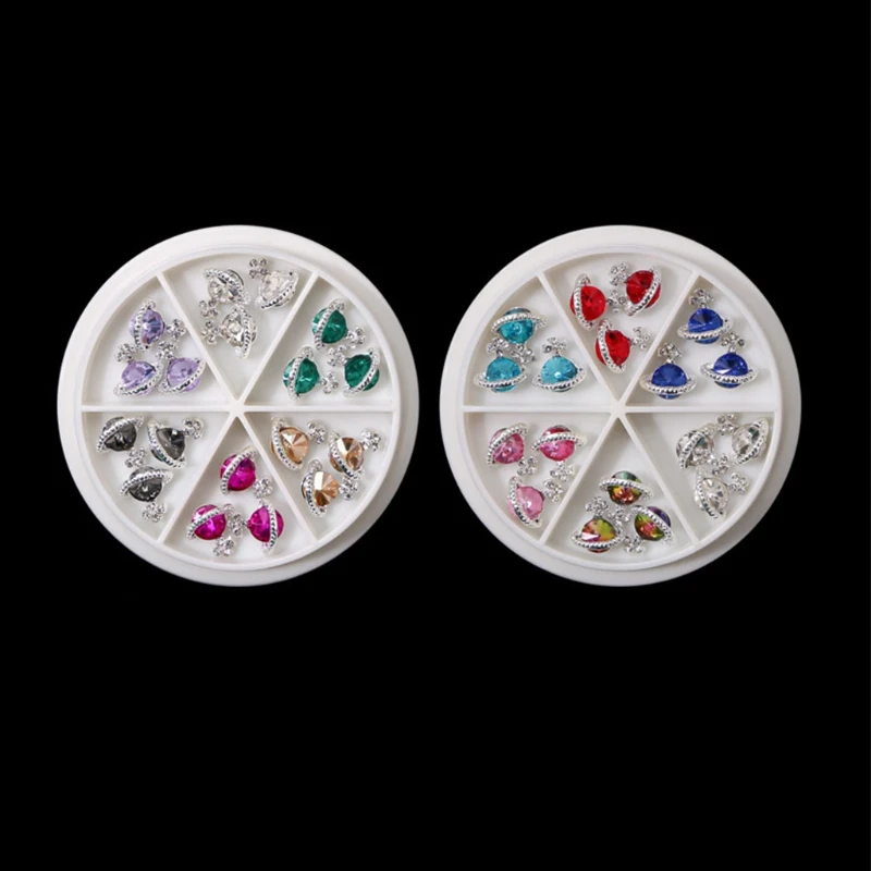 Планет Стразы Подвески для ногтей Сатурн подвеска планета дизайн Искусственный