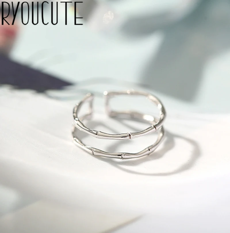 Богемные винтажные серебряные кольца из бамбука для женщин женские обручальные