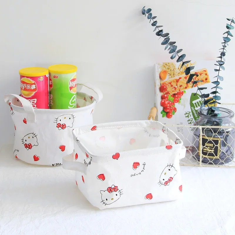 

Cartoon storage box waterproof storage box cloth cotton linen storage basket