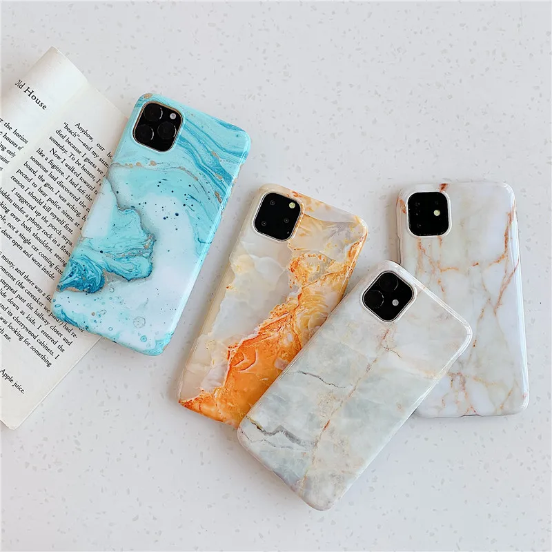 Гладкий мраморный силиконовый чехол для iphone 11 Pro Max задняя крышка 6 S 7 8 Plus X XS XR