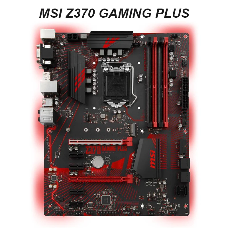 Материнская плата для MSI Z370 GAMING PLUS LGA 1151 Intel DDR4 M.2 SATA III Desktop Core i7/i5/i3 ATX | Компьютеры и