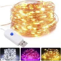 105m christmas light usb copper wire string waterproof fairy light string holiday lighting xmas wedding party home decoration