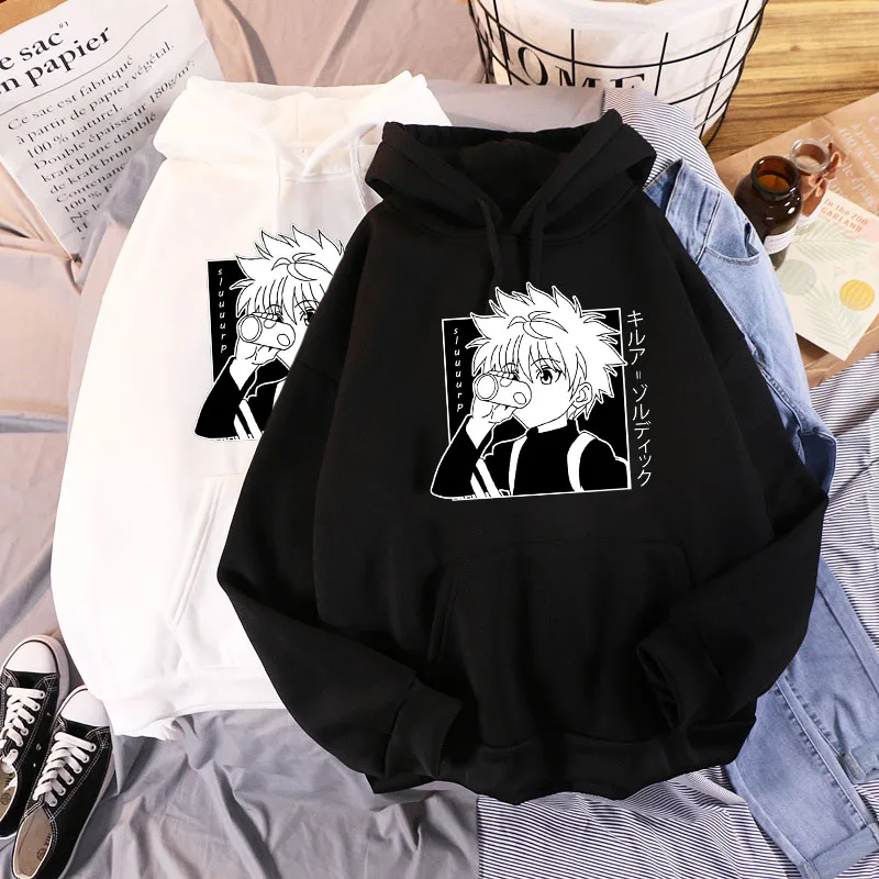 

Kawaii Hunter X Hunter Hoodies Sweatshirt Killua Zoldyck Anime Manga Black Hoodies Bluzy Tops Clothes