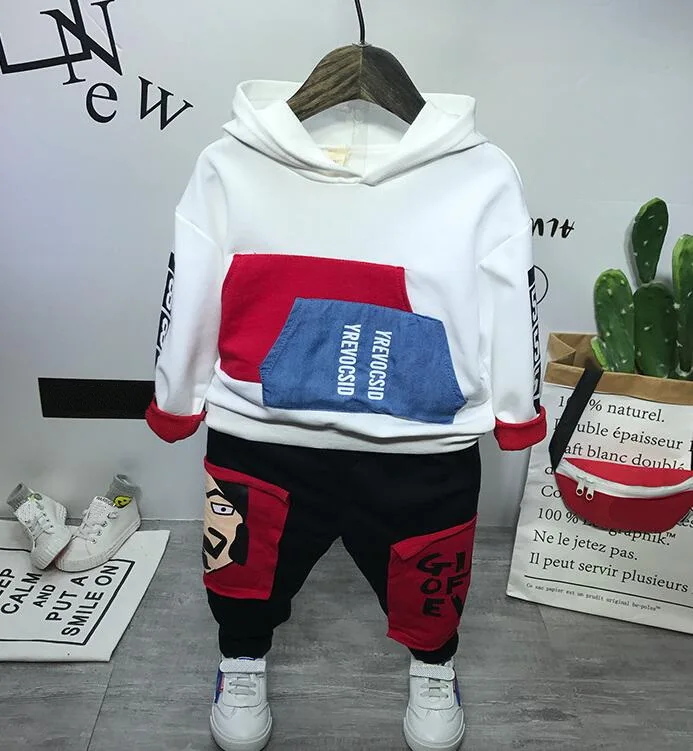 Детский хлопковый комплект из толстовки и брюк на возраст 2-8 лет |