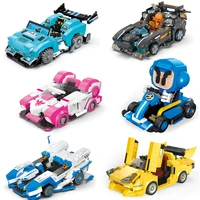 new xingbao kart racing series 6 styles starship r8 marshmallow high speed drift car building blocks moc bricks car model kits