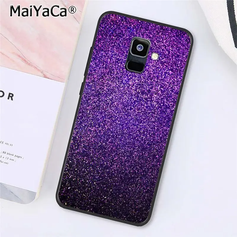 MaiYaCa Любовь Фиолетовый Блестящий чехол для телефона Samsung Galaxy A7 A50 A70 A40 A20 A30 A8 A6 Plus A9