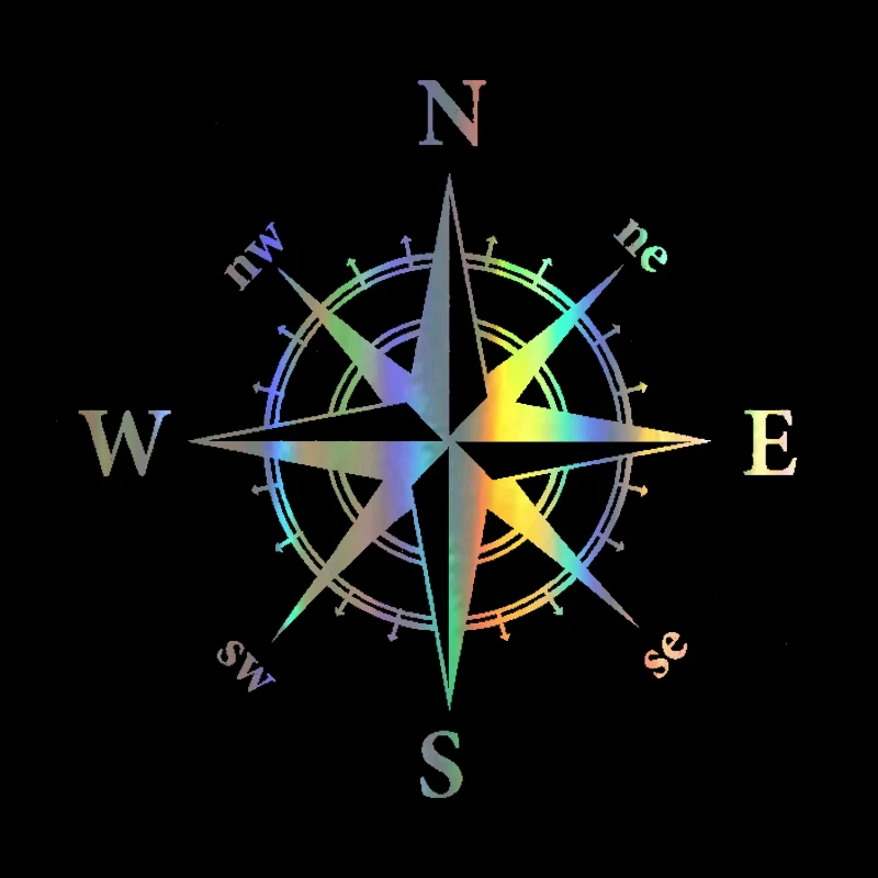 15*15 см NSWE Compass Автомобильная наклейка светоотражающая виниловая декоративная