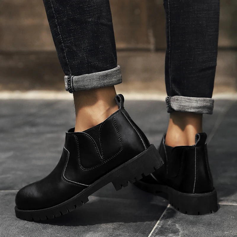 Новые мужские ботинки из натуральной кожи Брендовые Лоферы Челси Слипоны на