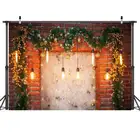 Рождественский фон для фотосъемки дверь панель Рождественская гирлянда реквизит для детской вечеринки Печатный Баннер Белая Стена фон для фотостудии