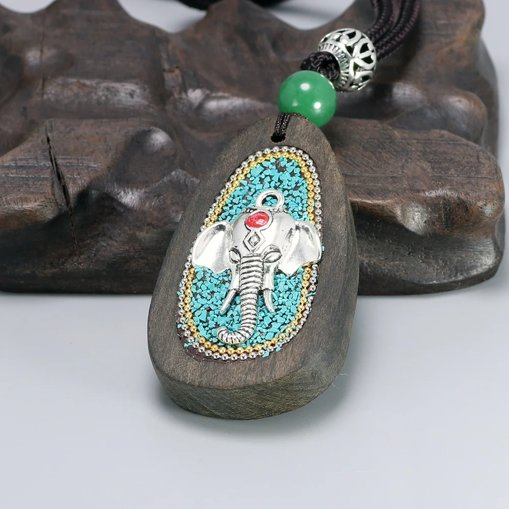 Подвеска Ганеша из натурального сандалового дерева ожерелье с изображением