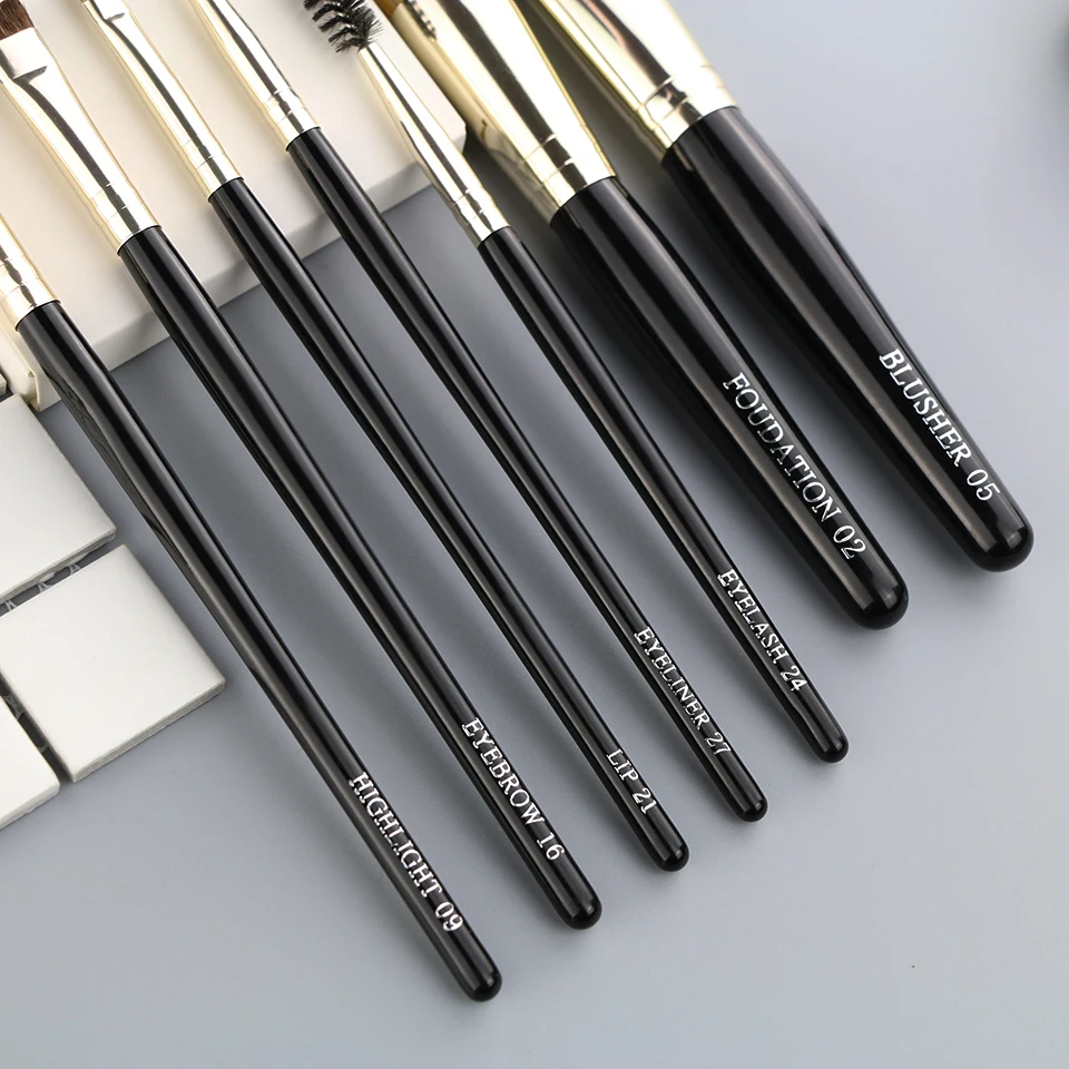 Asklin натуральные волосы черные кисти для макияжа набор козья пони синтетические