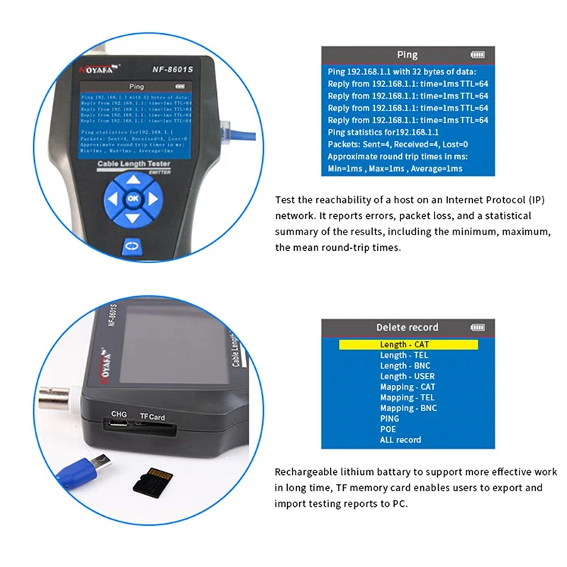 Измерительный прибор TDR сетевой Кабельный тестер трекер RJ45 RJ11 lan длина кабеля