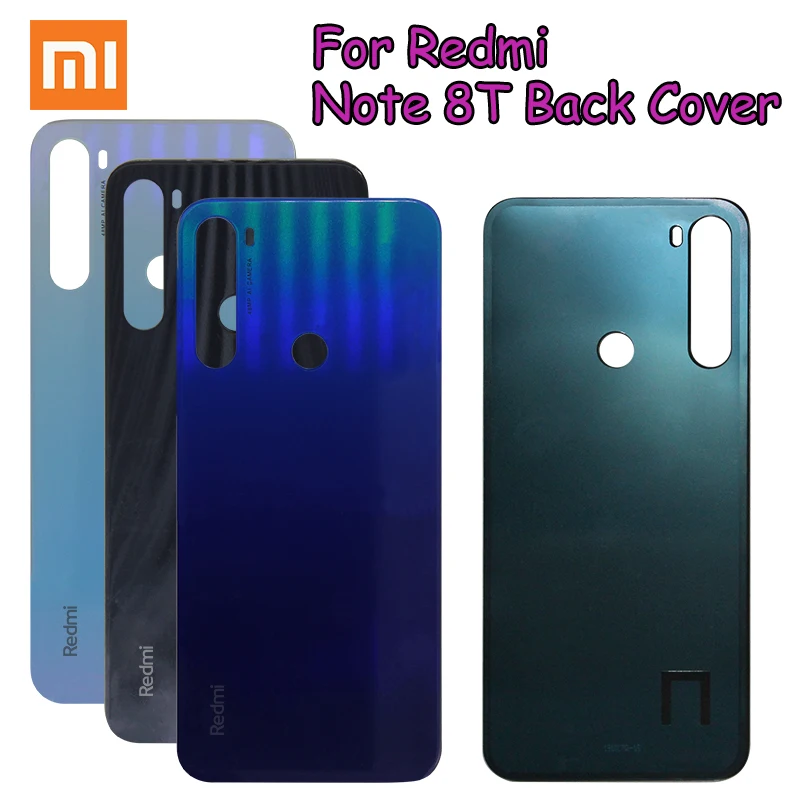 Для Xiaomi Redmi Note 8T задняя крышка для батареи чехол 4D стекло с Adhensive|Корпусы и рамки