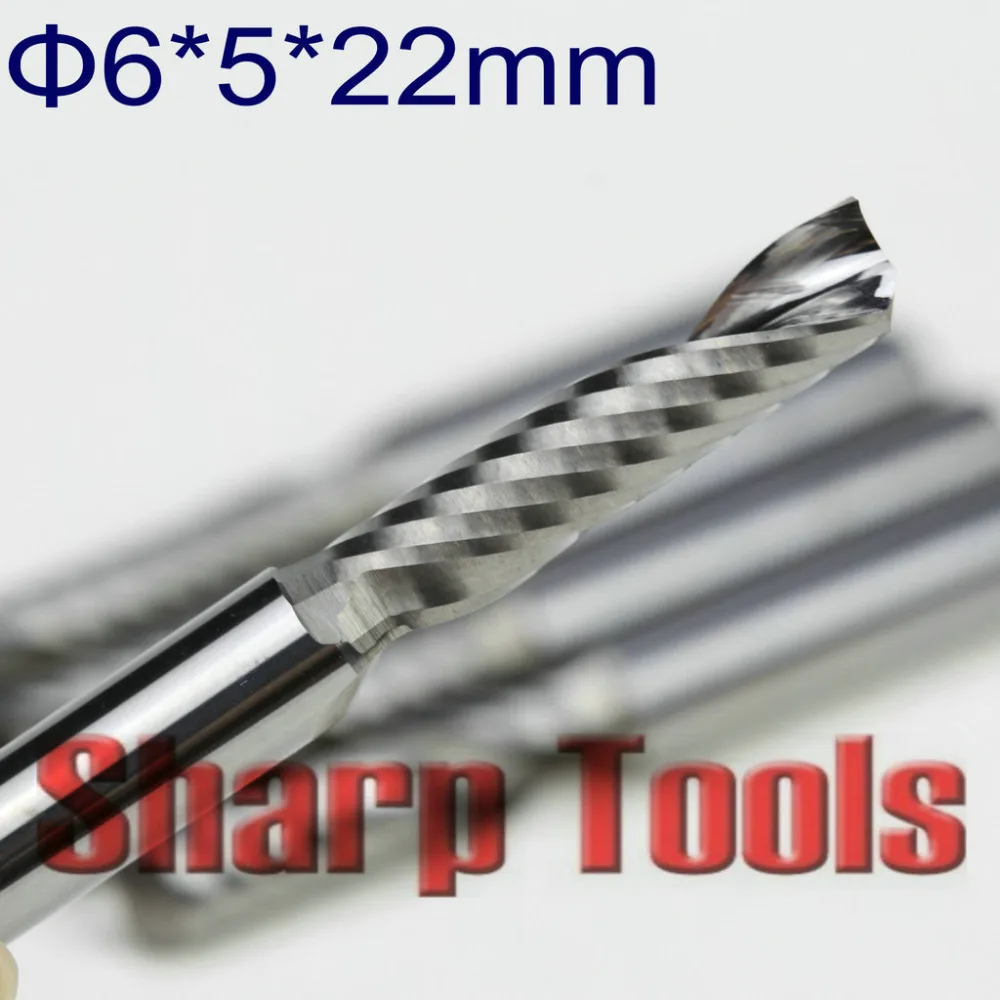Fiyat 6mm CED4-5mm Tek Flüt Katı Karbür Yuvası End Mill Araçları CNC Router Kesiciler Spiral 5 Adet Mikro Tungsten Akrilik Kesme Uçları