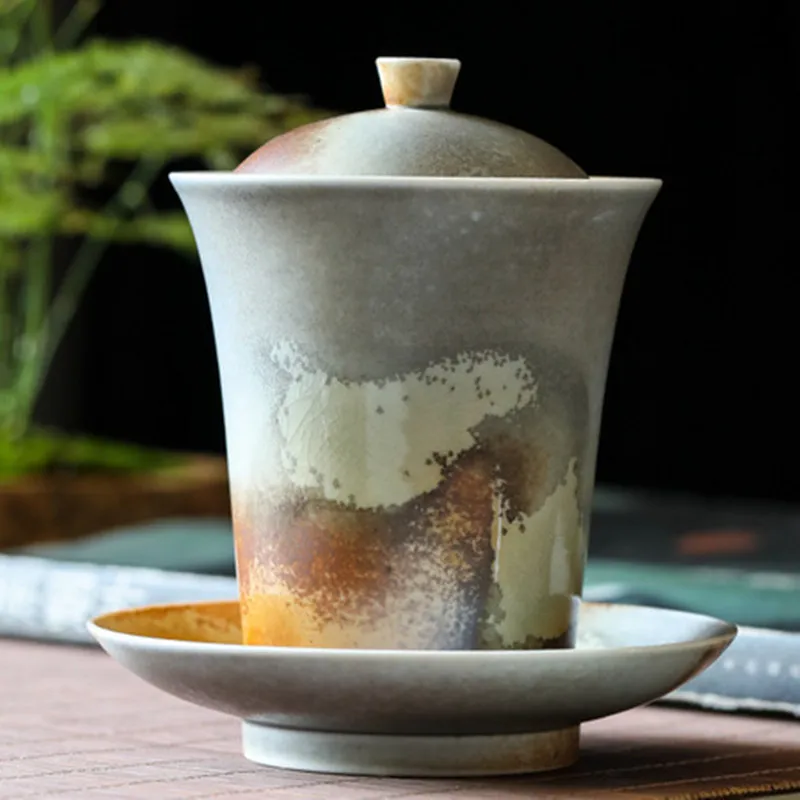 Высококачественная чайная чаша Gaiwan санкai из трех частей большая ретро мебель