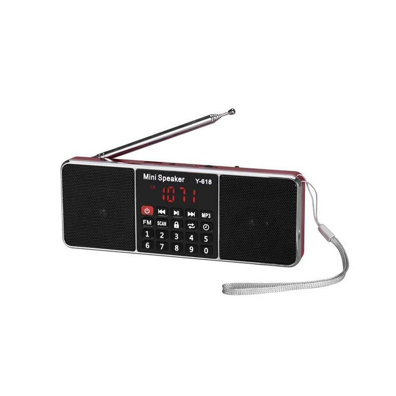 

Digital Portable Radio AM FM Bluetooth Speaker Stereo MP3 Player TF/SD Card USB Drive Handsfree Call LED Display Screen
