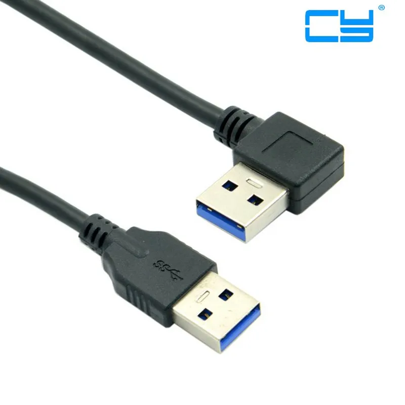 

5pcs 90 Degree Right Angled USB 3.0 USB3.0 A Type Male to Straight A Type Male Data Cable 40cm