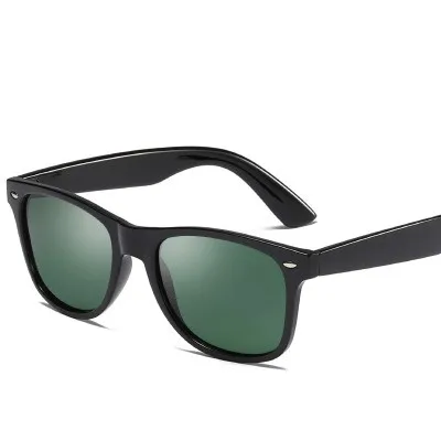 Black dark green Men Polarized Glasses Car Driver Night Vision Long Keeper Goggles Sunglasses Polarized Driving Sun Glasses - Название цвета: Black dark green