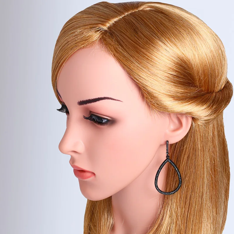 Большие черные серьги OCESRIO для женщин большие серьги-кольца с кристаллами и