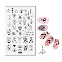 nail art stampping plate geometry line triangle series bead curtain image stamping template manicure accessories 9 5x14 5cm