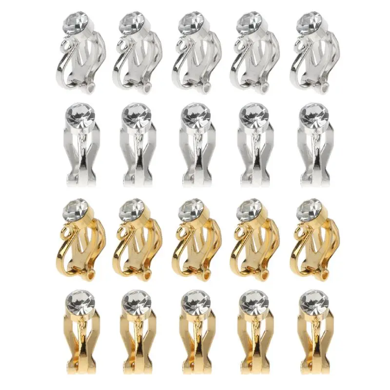 

10Pcs Clip-on Earring Converter with Easy Open Loop No Pierce Ear Jewelry Making