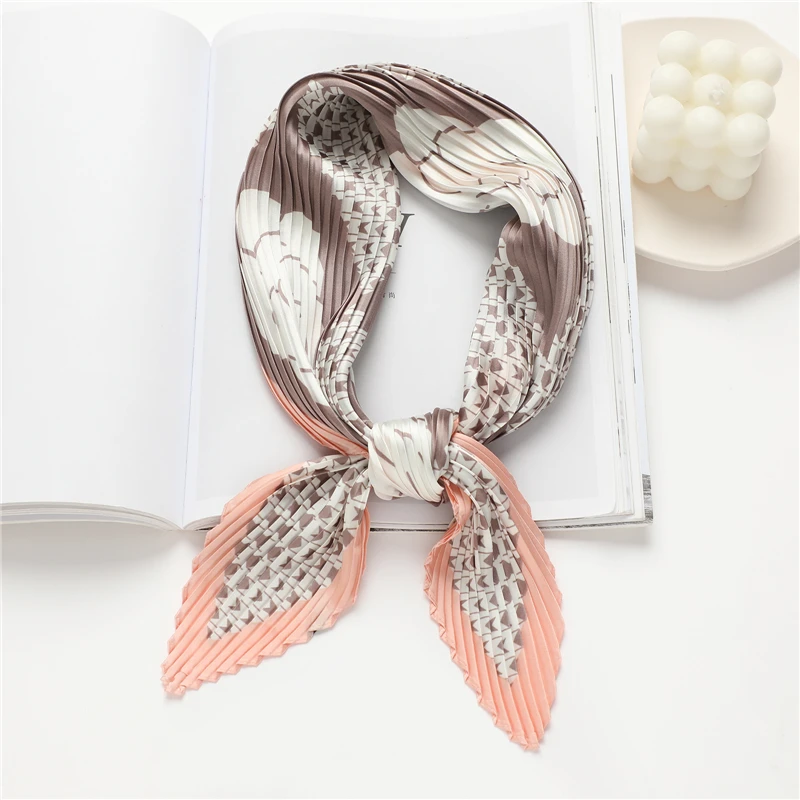 

Платок Шелковый женский, с цветочным принтом, сатиновый хиджаб, 2021