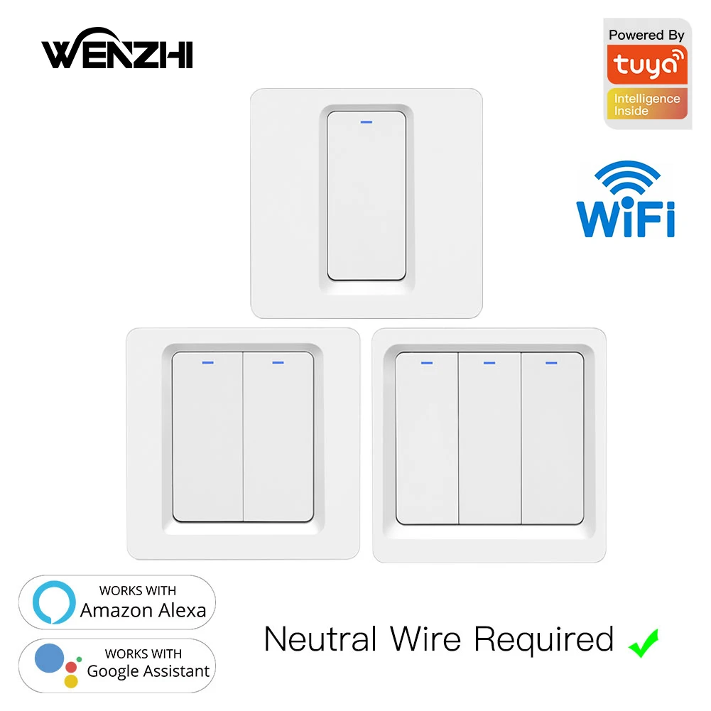 

Wifi Push Button Switch Wall Light 110/220 V Timer App Remote Control Automation Tuya/Smart Life Alexa Google Home Assistant