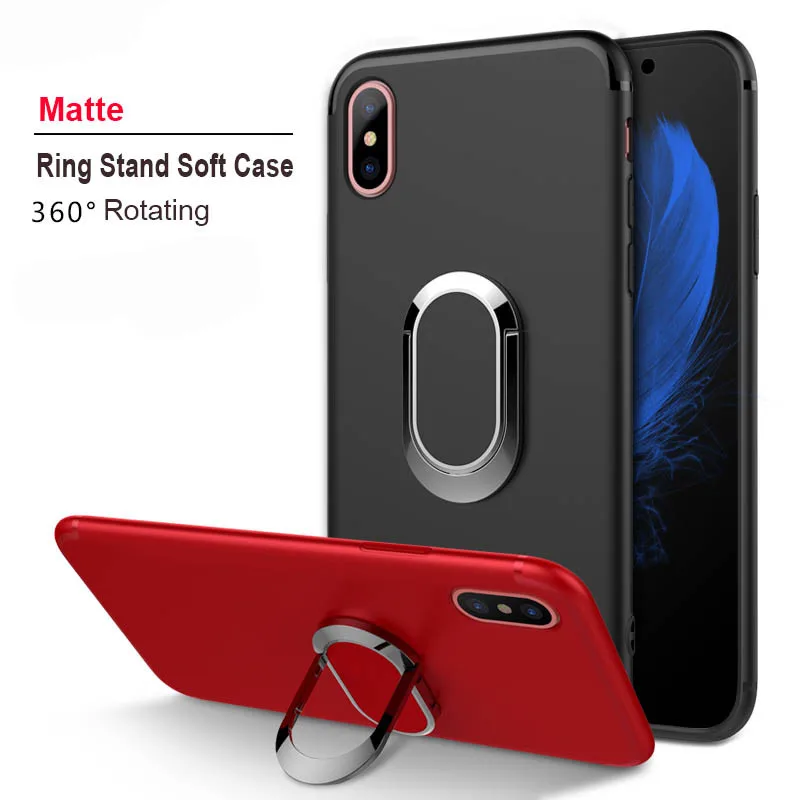 Phone Finger Ring Case For iPhone 7 Plus Magnetic Car Holder 7Plus Kickstand TPU Soft Silicone Back Cover Cases | Мобильные телефоны