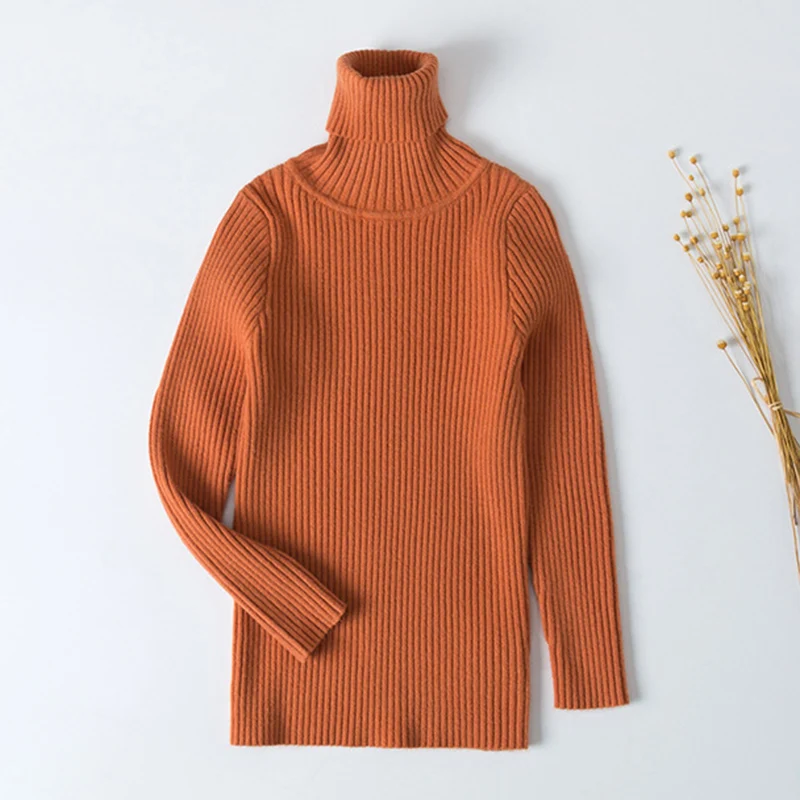 1-6Yrs Autumn Winter Children Sweaters Turtleneck Knitted Baby Boy Girl Clothing Knit Infant Casual Toddler Long Sleeve | Детская одежда