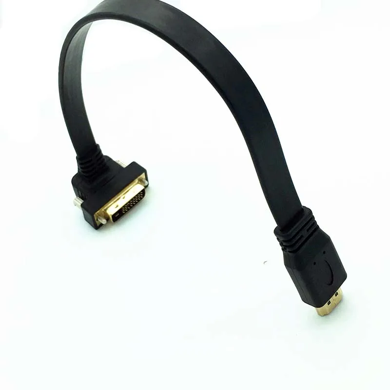 Плоский тонкий HDMI Male к DVI 24 + 1 90 градусов вниз угловой переходник преобразователь