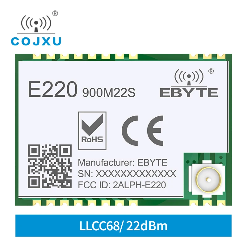 

1PCS LLCC68 LoRa Wireless Module 868Mhz 915Mhz 22dBm 6km RF Receiver Transmitter PA+LNA IPEX Antenna Cojxu E220-900M22S