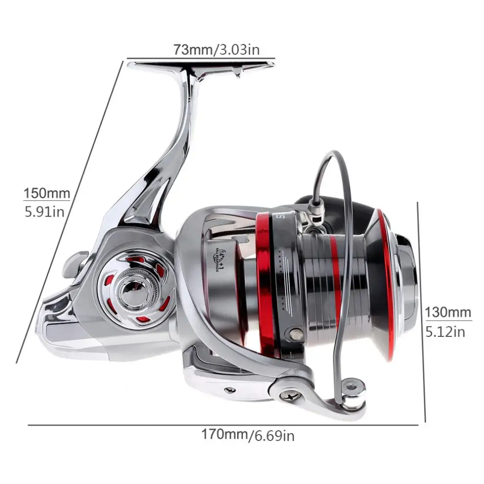 

Full Metal Spinning Fishing Reel 9000 / 10000 Series 14+1 Ball Bearing 20KG / 25KG Long Distance Surfcasting Fishing Wheel