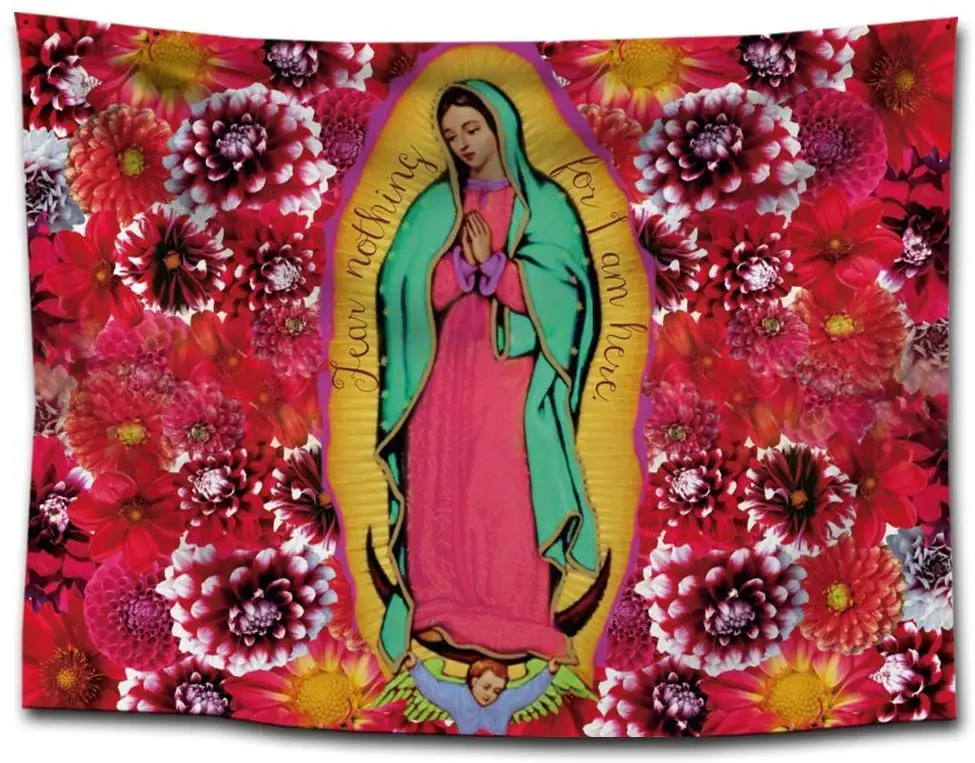 

Virgin Mary Floral Background Tapestry Wall Hanging