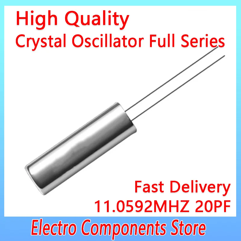 

10 шт./лот 2-контактный резонатор частот 2060 11,0592 МГц кварцевый кристаллический цилиндр 2*6 мм 11,0592 м 20 пФ ± 20ppm 2 мм * 6 мм