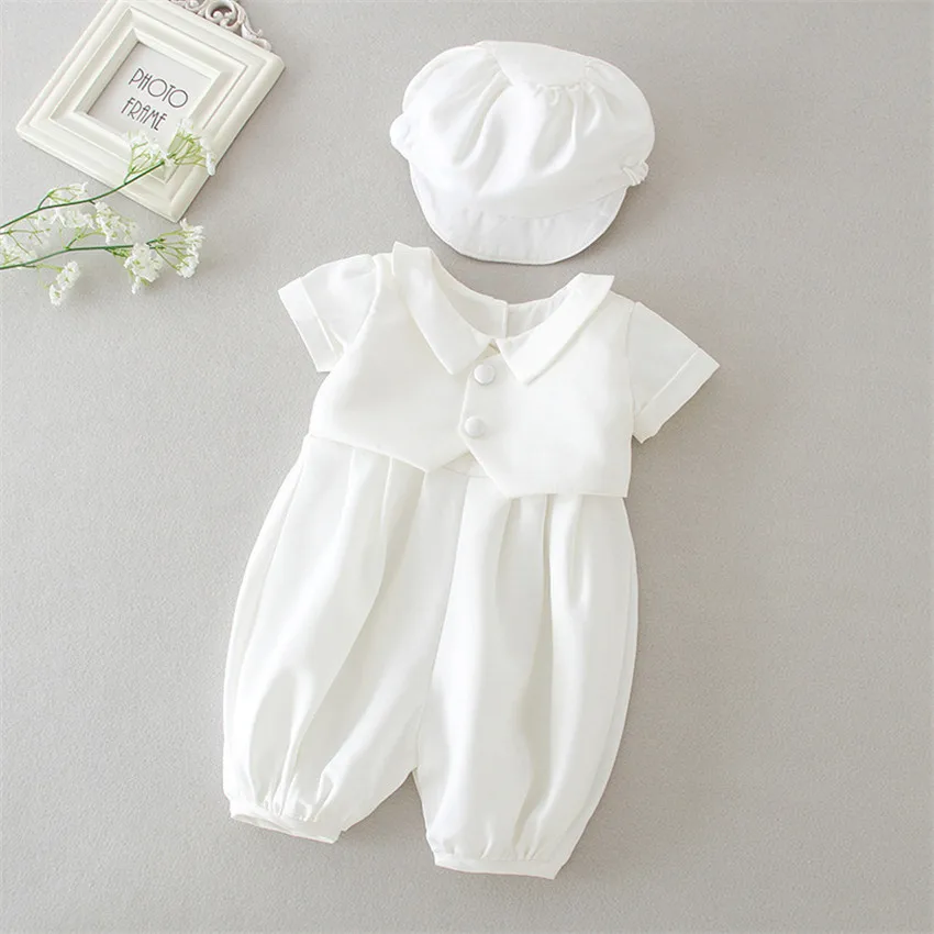HAPPYPLUS 2021 New Baby Boy Christening Suits Formal Gentleman Clothing Sets Wedding Infant Baptism First Birthday Shower |