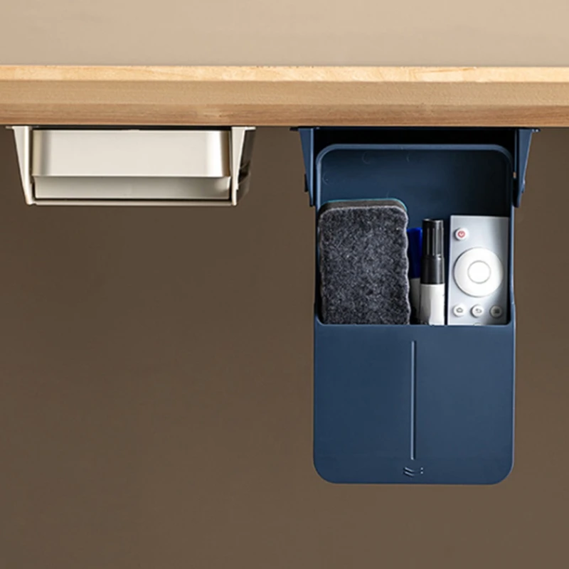 

Under Desk Table Storage Drawer Portable Memo Pen Stationery Storage Box Case for Home Office