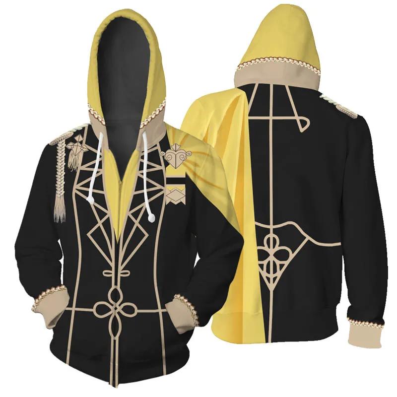 GOLDEN DEER Игра огонь эмблема Толстовка анимэ косплей костюм 3D печатных Толстовка Робин Коррин толстовки на молнии три дома толстовки куртка - Цвет: GOLDEN DEER