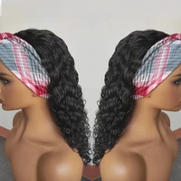 Headband Human Hair Wigs For Black Women Good Quality Brazilian Remy Human Hair Wig  Curly  Full Machine Made Wigs
