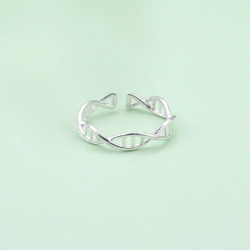 Женские шикарные 925 Серебряные кольца вечерние аксессуары модные креативные ДНК